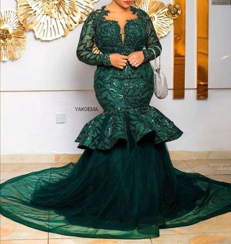 15 Green Lace Dresses & Asoebi Styles