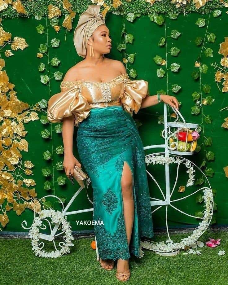 20 Green Lace Dresses & Asoebi Styles For Wedding