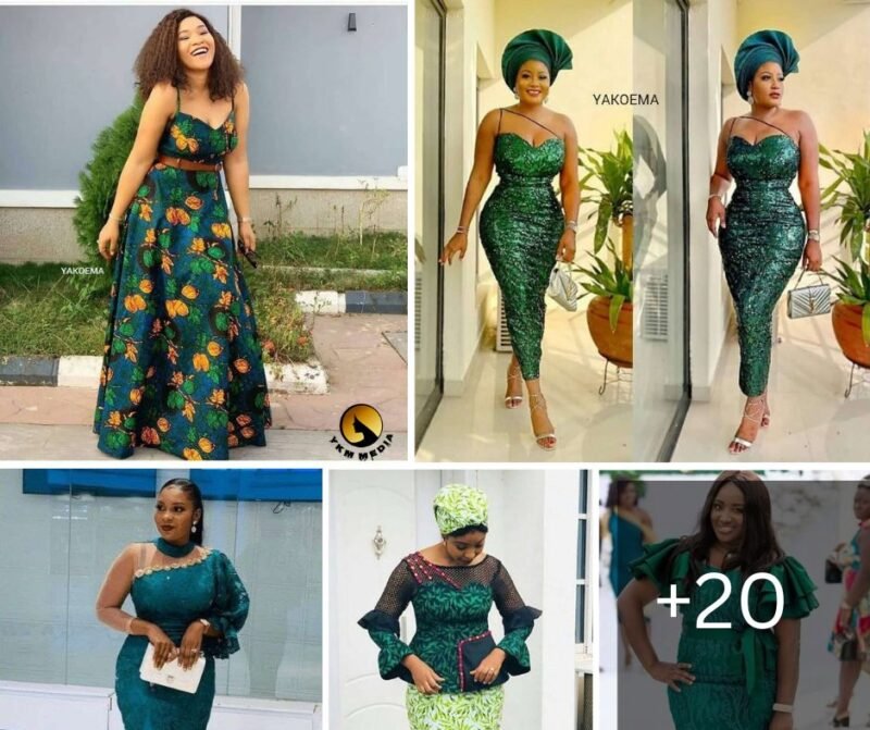 20 Green Lace Dresses & Asoebi Styles For Wedding