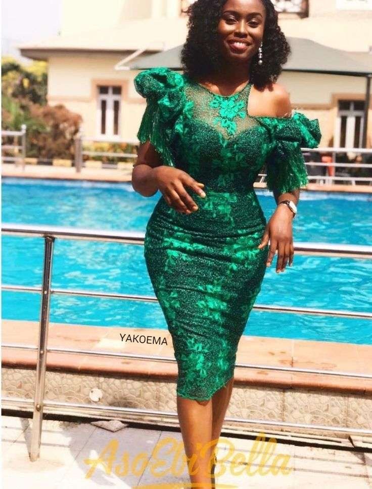 20 Green Lace Dresses & Asoebi Styles For Wedding