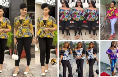 Blouse and Jeans combination for women - Ankara top styles