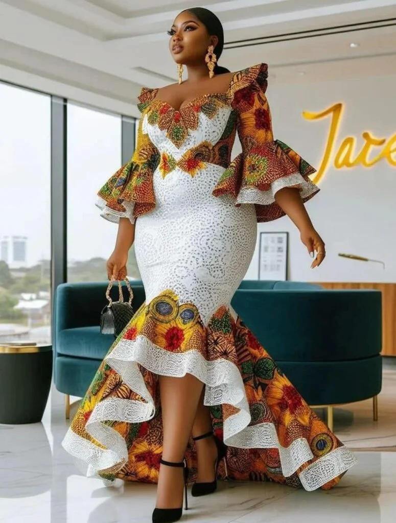 Unique Ankara Lace Styles For Women 2024