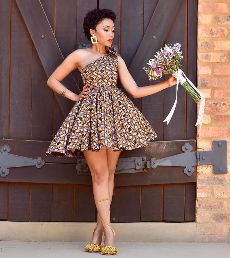 Simple Ankara dress styles for women - Short gown styles