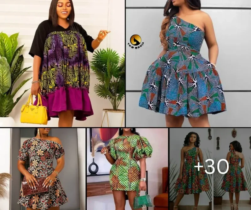 Simple Ankara dress styles for women - Short gown styles