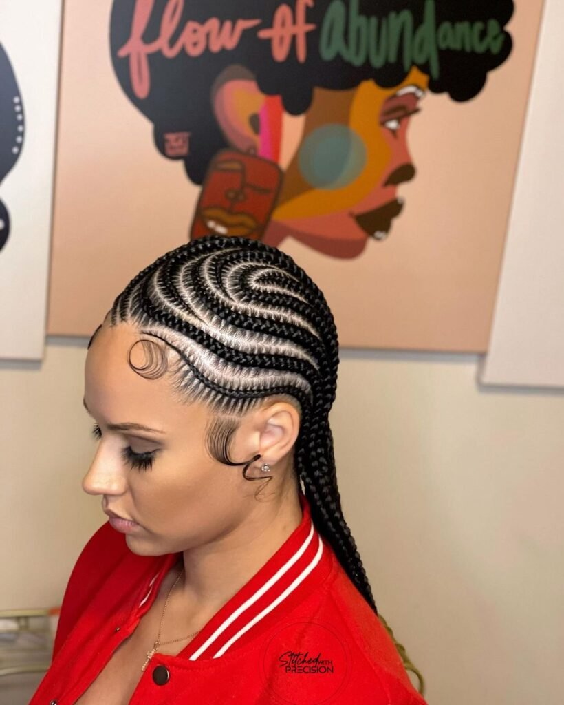 Front, Back & Side View Cornrow braid designs for women