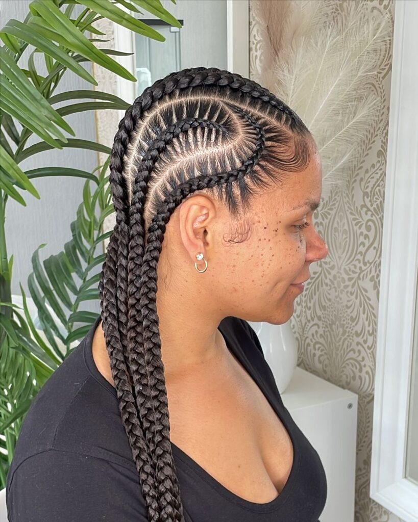 Front, Back & Side View Cornrow braid designs for women