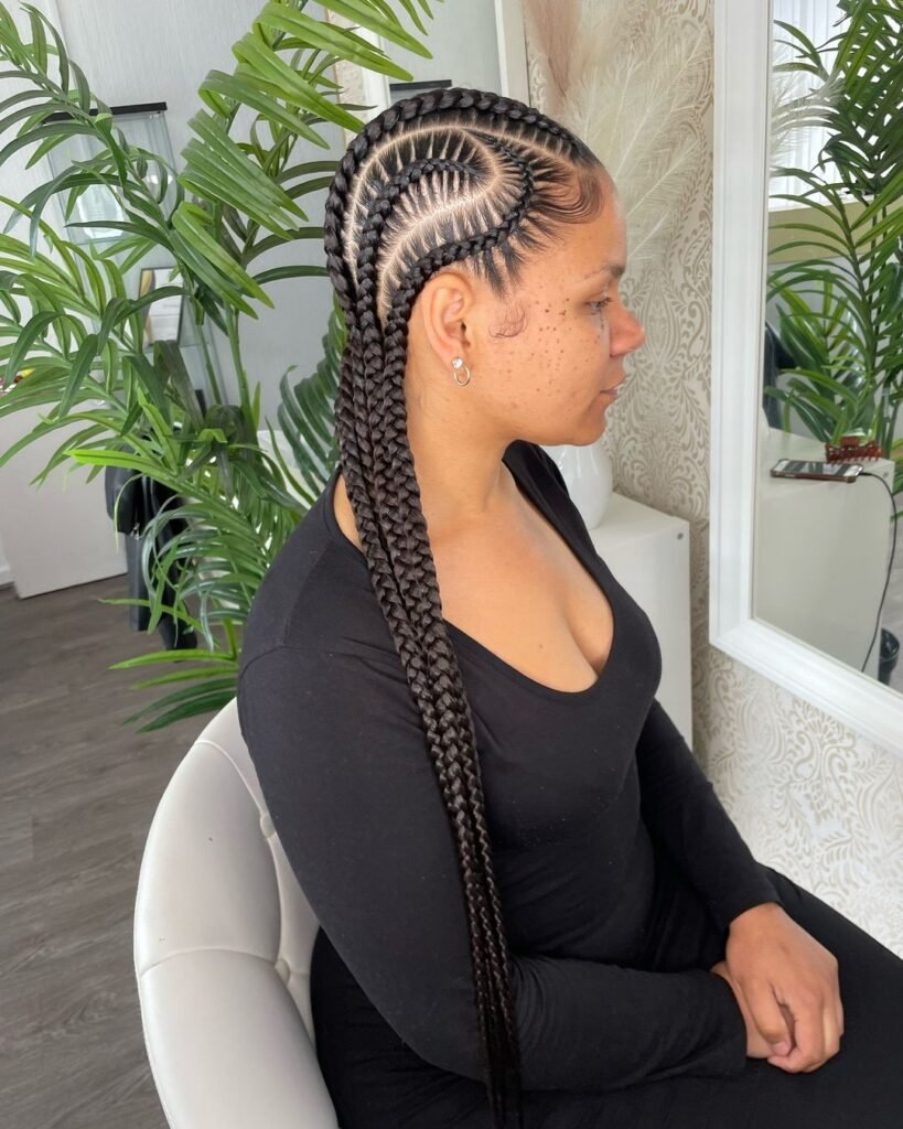 Front, Back & Side View Cornrow braid designs for women