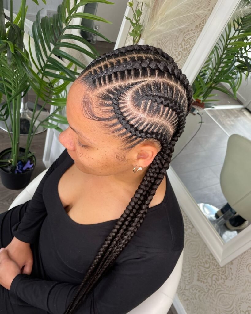 Front, Back & Side View Cornrow braid designs for women