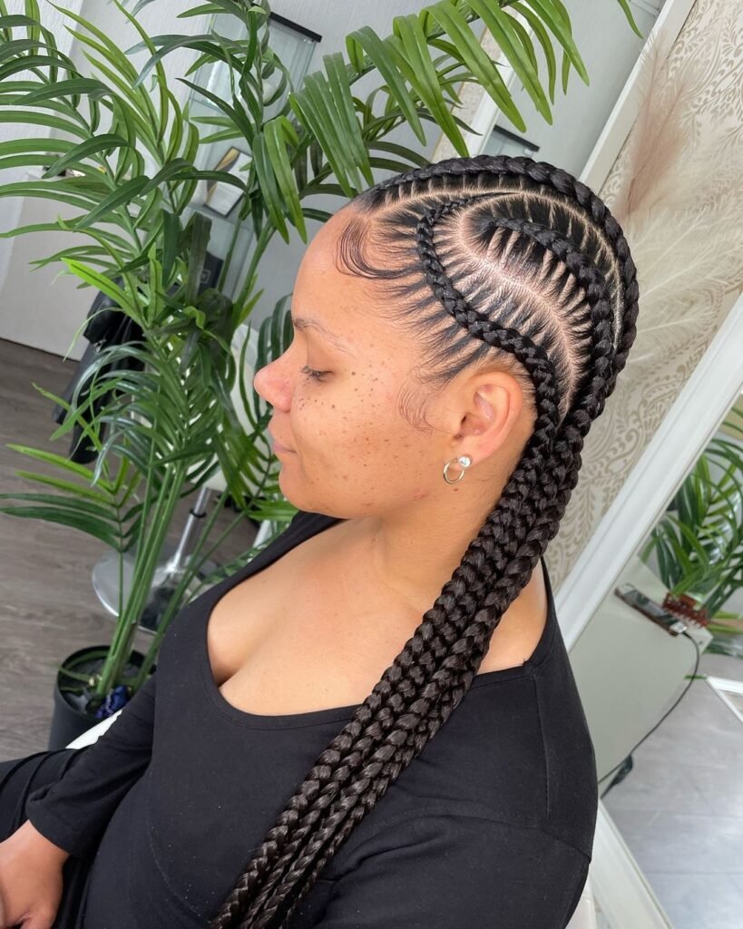 Front, Back & Side View Cornrow braid designs for women