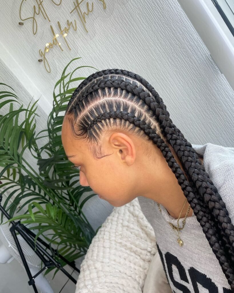 Front, Back & Side View Cornrow braid designs for women