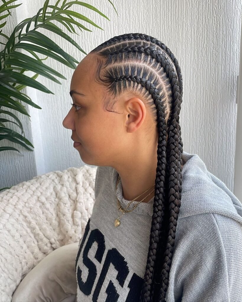 Front, Back & Side View Cornrow braid designs for women