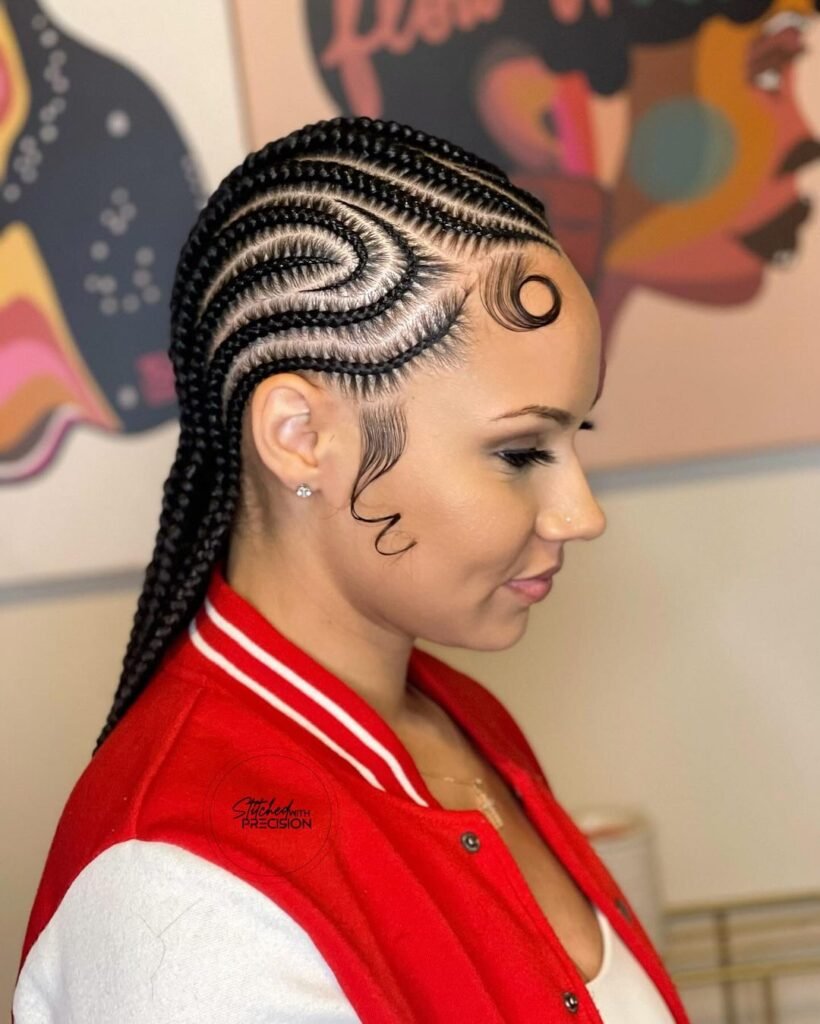 Front, Back & Side View Cornrow braid designs for women