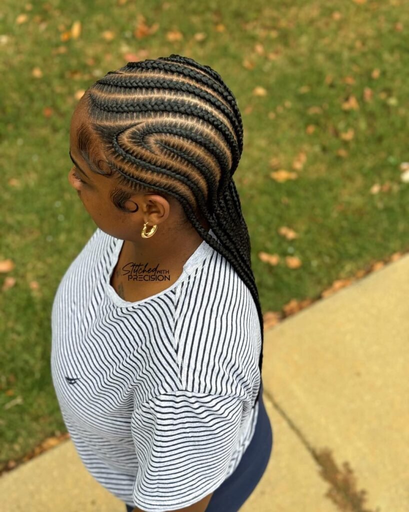 Front, Back & Side View Cornrow braid designs for women