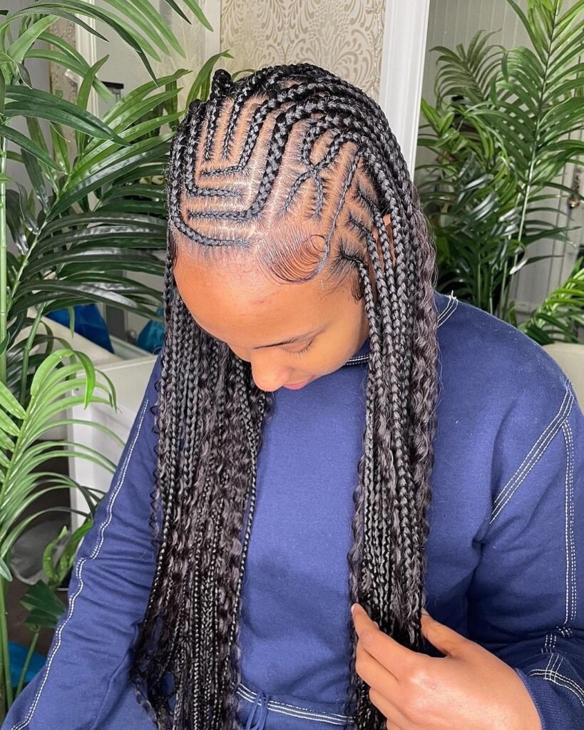 Front, Back & Side View Cornrow braid designs for women