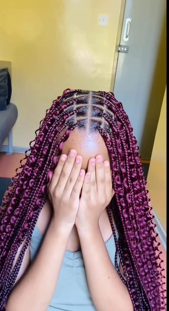 Hot twist hairstyles, Knotless braids styles & Cornrow braid designs