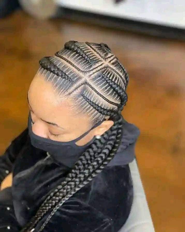 Hot twist hairstyles, Knotless braids styles & Cornrow braid designs