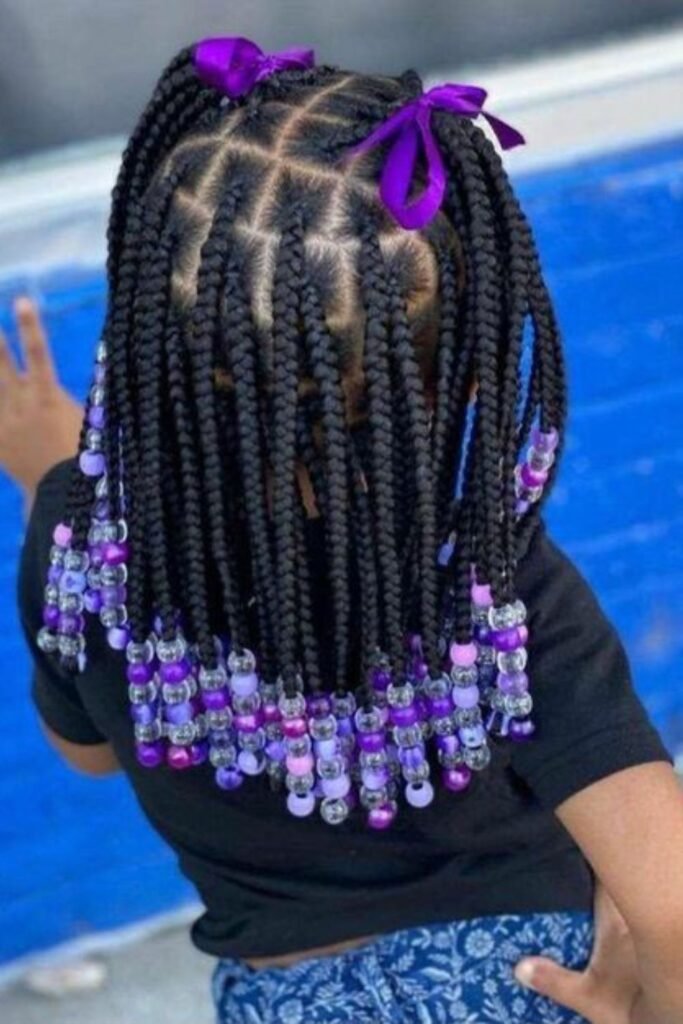 Top braided hairstyles with beads for kids and teens