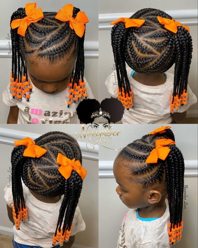 Top braided hairstyles with beads for kids and teens