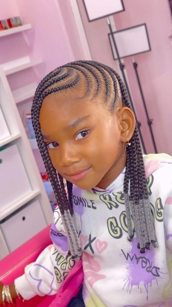 Top braided hairstyles with beads for kids and teens