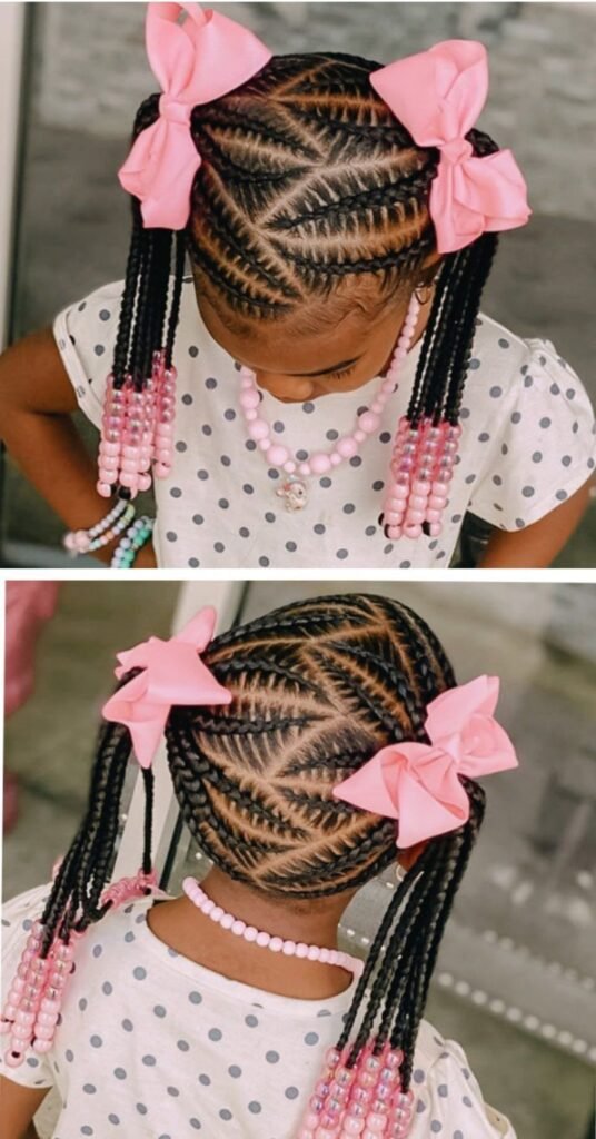 Top braided hairstyles with beads for kids and teens