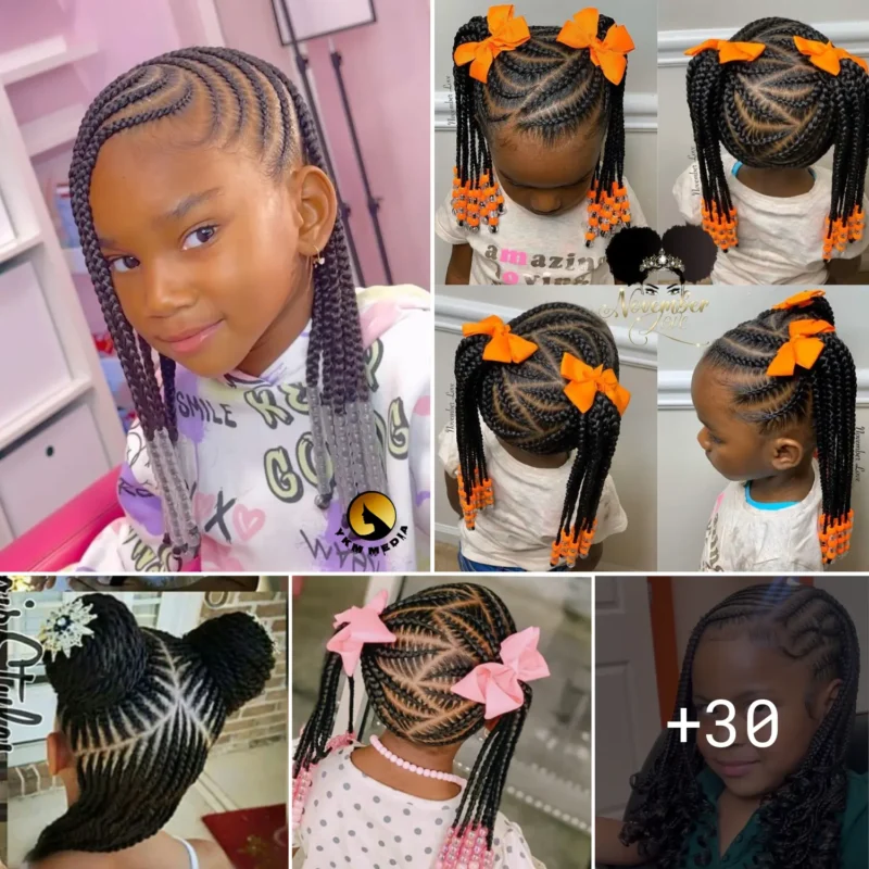 Top braided hairstyles with beads for kids and teens