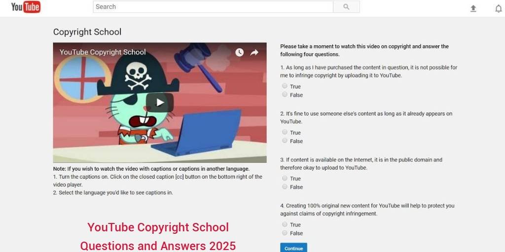 250 YouTube Copyright School Questions and Answers 2025