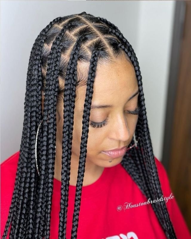 20 PHOTOS Hairstyles for Interviews – Box Knotless Braided Styles