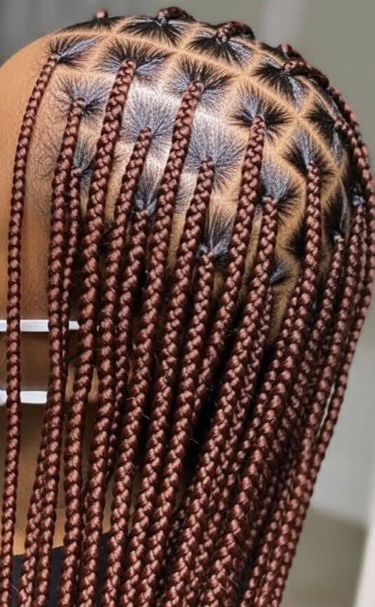 High-end African knotless braids