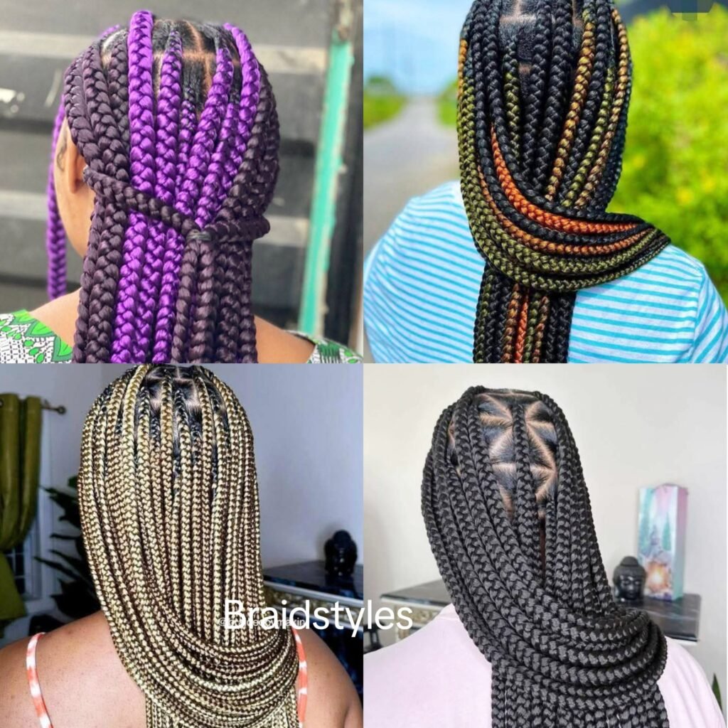High-end African knotless braids