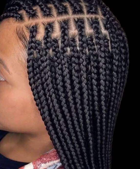 High-end African knotless braids
