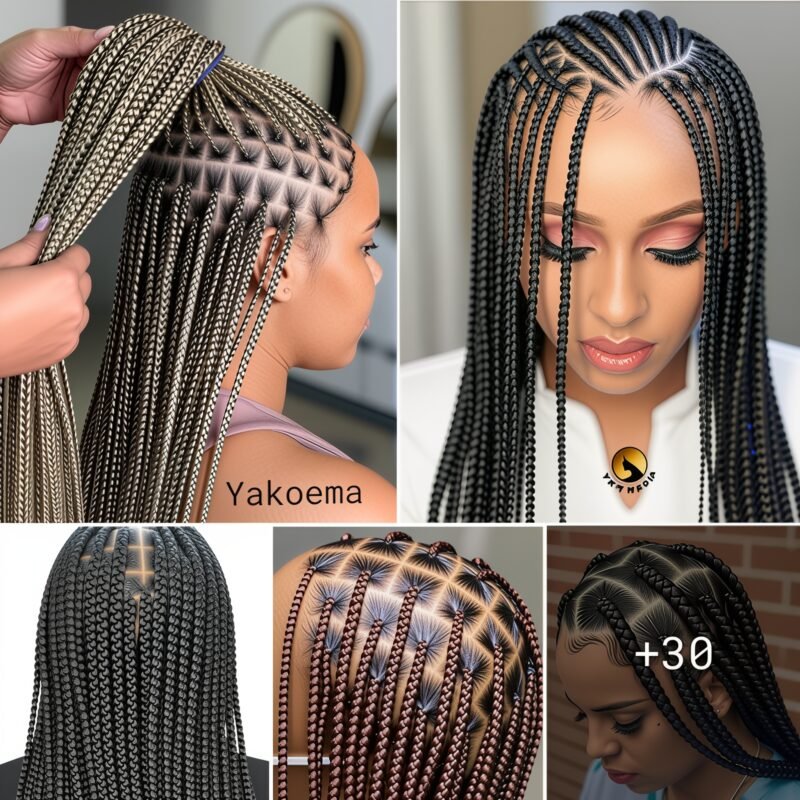 High-end African knotless braids