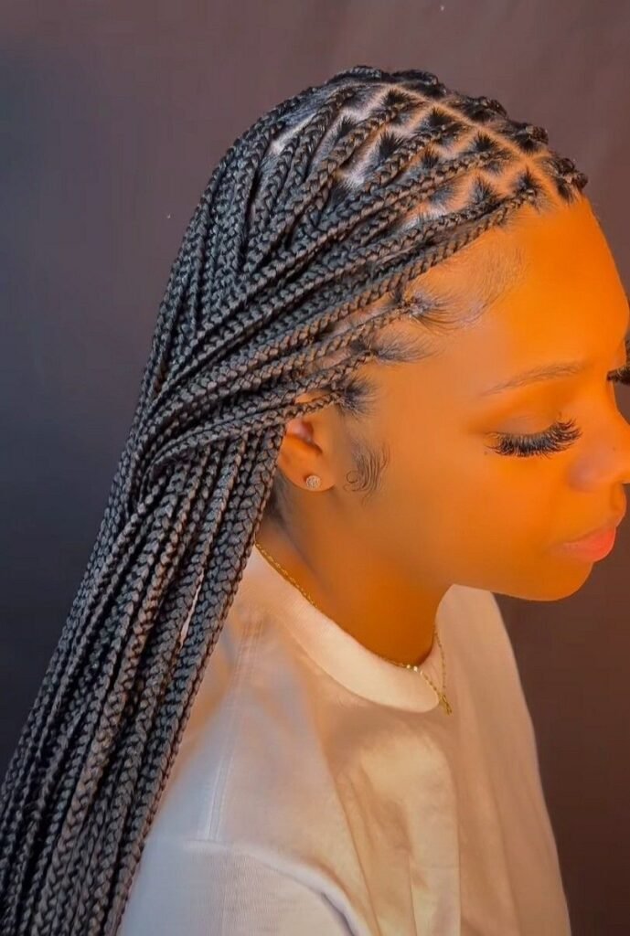 Women’s knotless braids deluxe styles - Luxury bridal African braids for women