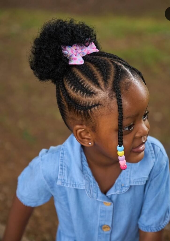 High-end kids stitch cornrows