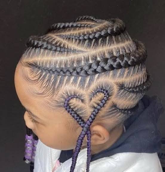 High-end kids stitch cornrows