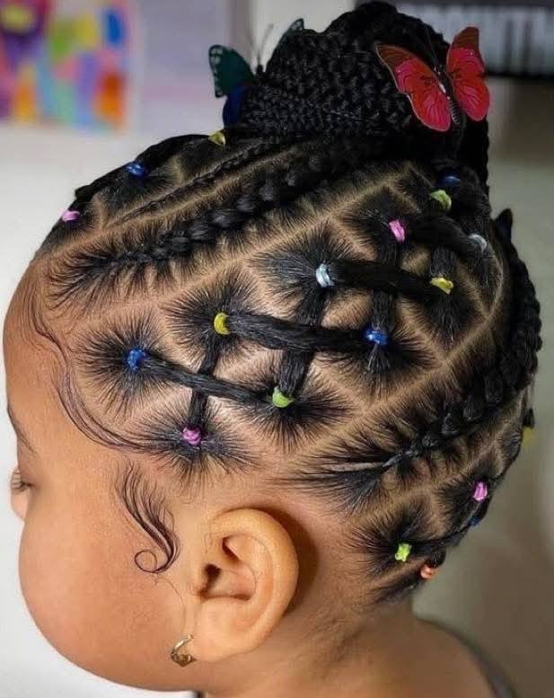 High-end kids stitch cornrows