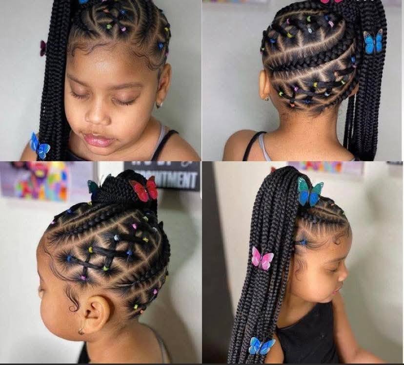 High-end kids stitch cornrows