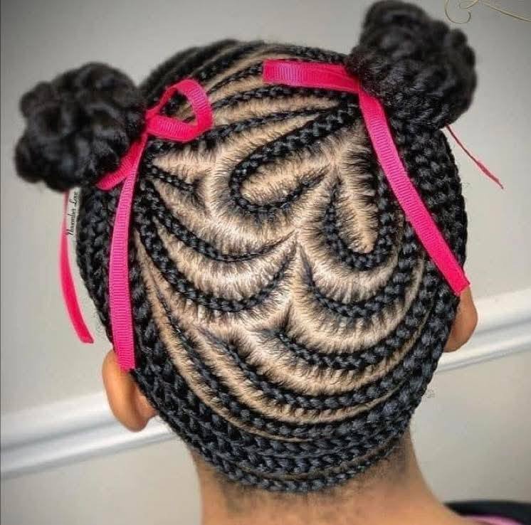 High-end kids stitch cornrows